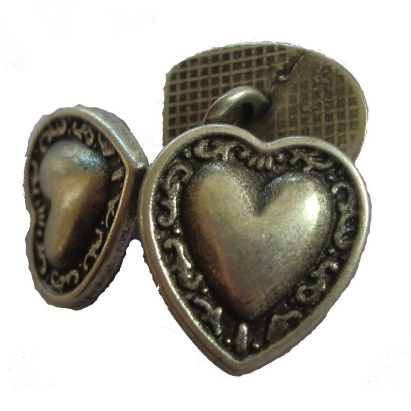 Hjerte tinnknapp 17 mm