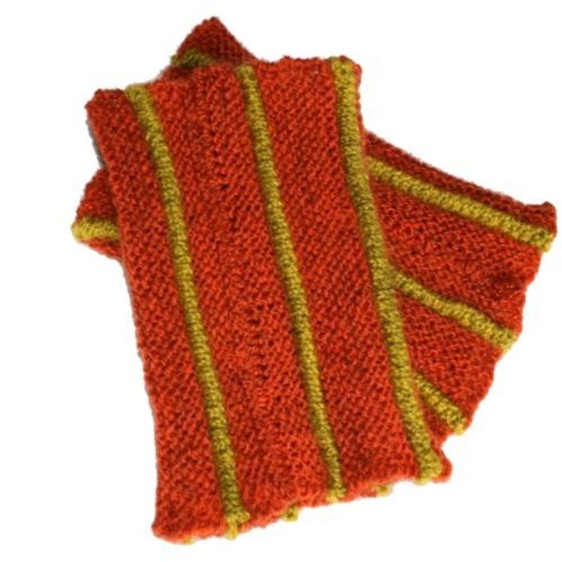 Oransje pulsvarmere med gulgrønne biser