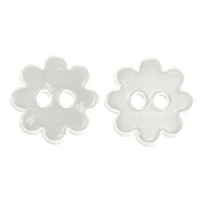Hovedbilde Refleksknapper - hvite blomster (40 mm)