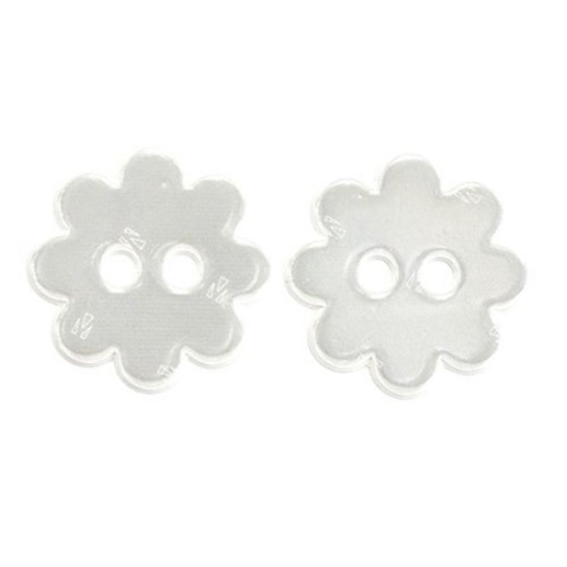 Refleksknapper - hvite blomster (40 mm)